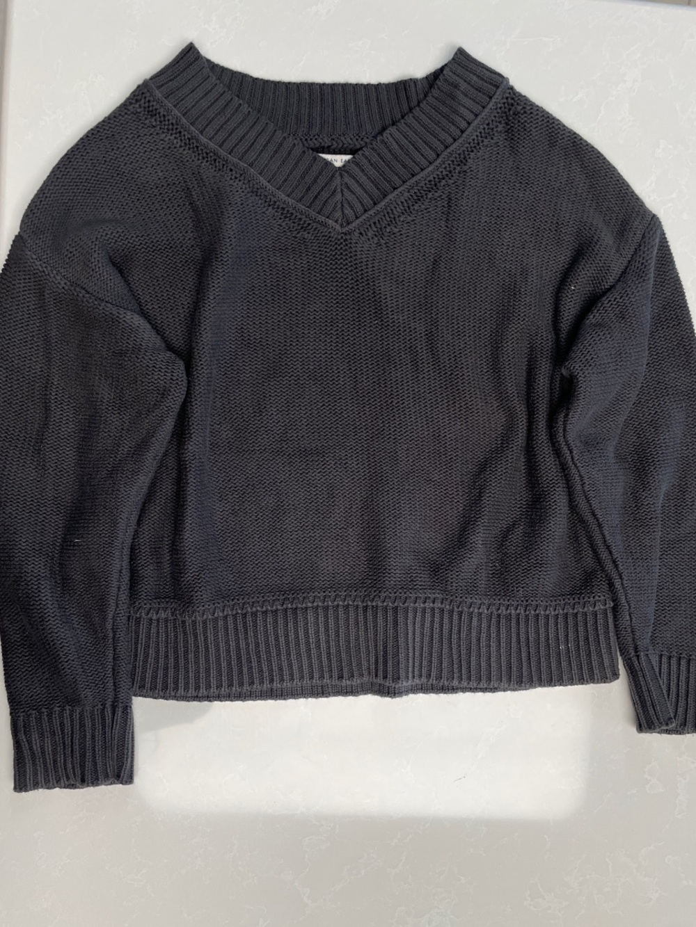 American Eagle Outfitters Long Weekend Black V-Neck Sweater